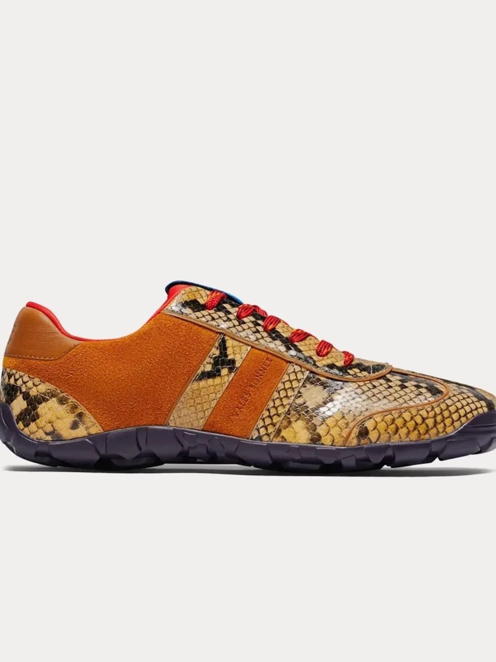 Wales Bonner Cadence low top sneakers in snake skin print.